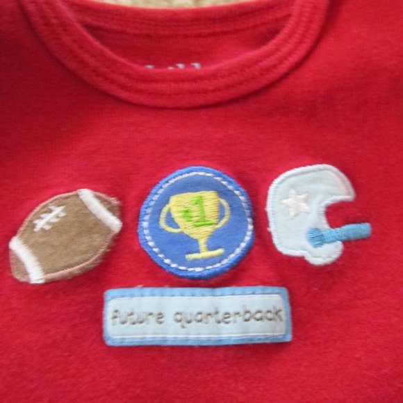 Carters Child of Mine 2 Pc Onesie Bundle Boys 0-3M‎ Blue Red Short Sleeve Sports - Picture 2 of 5